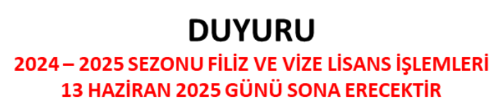 LİSANS İŞLEMLERİ SONA ERİYOR